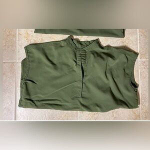 Figs Dark Olive Rafaela scrub top